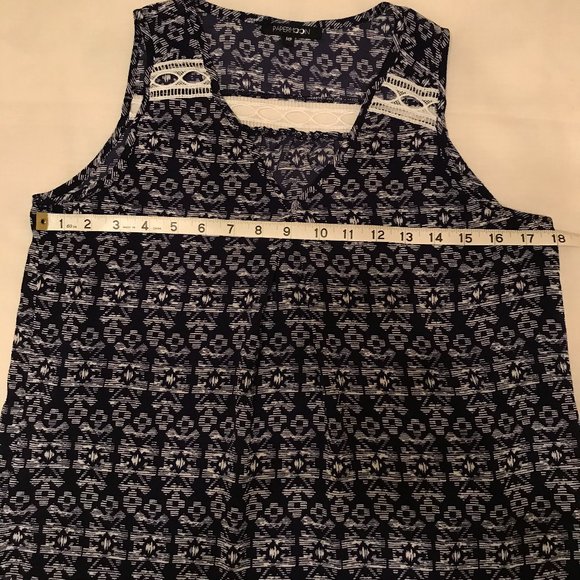 Papermoon Sleeveless Blouse Navy / White PM - Picture 10 of 11